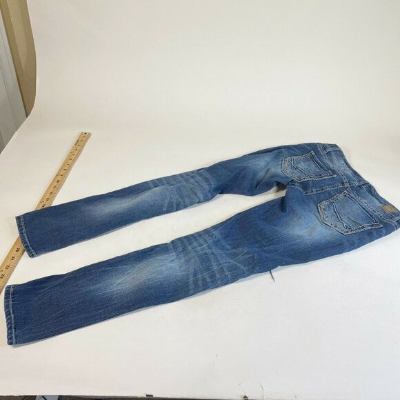 BKE Womens Stella Skinny Distressed Jeans Blue Size 27R Low Rise Y2K ABK2511 - Picture 3 of 11